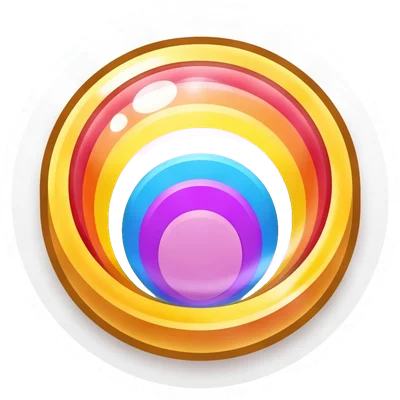 Rainbow Drop &mdash; a glossy multi-banded fruit-candy drop