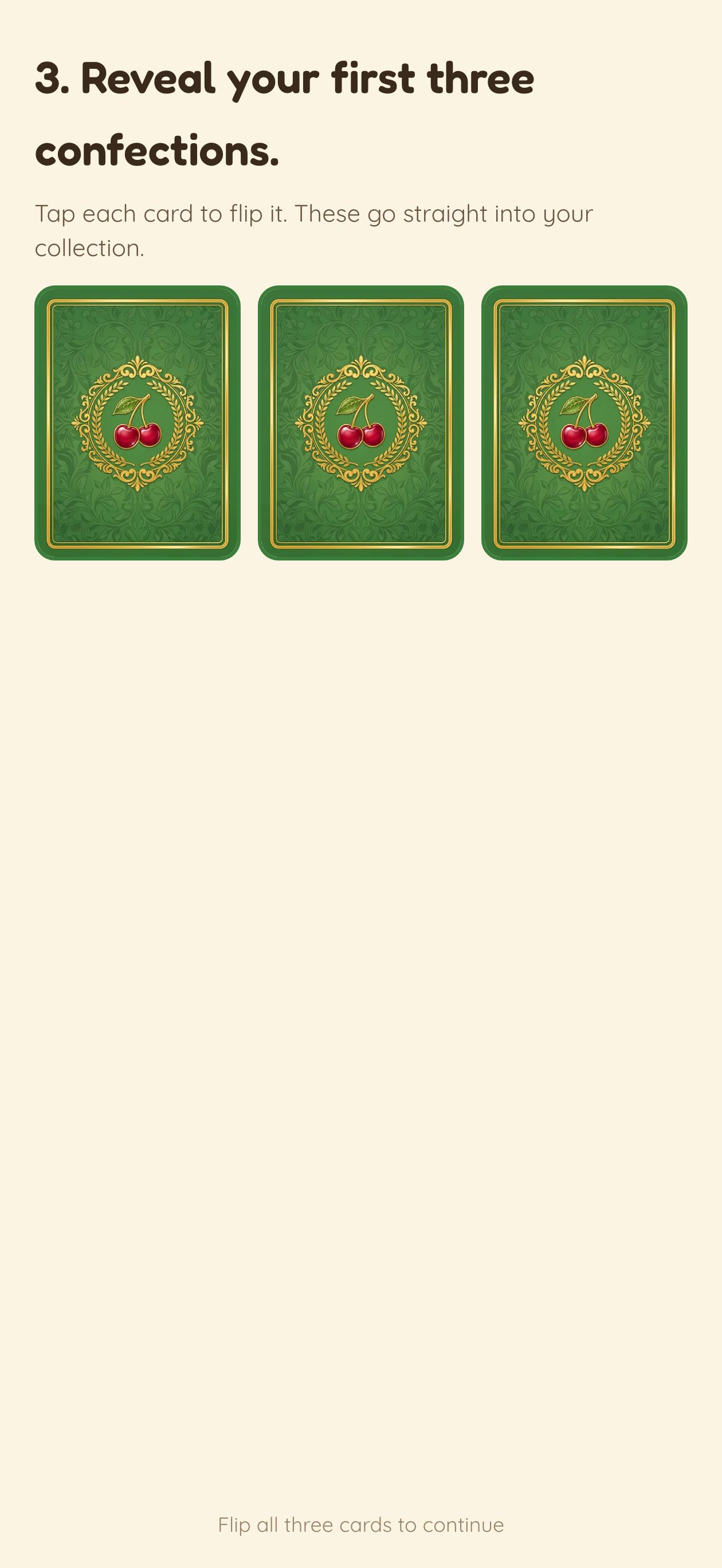 Card reveal onboarding